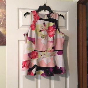 Floral Peplum Tank Top